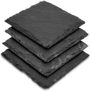 eBuyGB APOLLO THE HOUSEWARES MERK Slate Coaster Set 4 Vierkant, 100% natuurlijke leisteen, anti-kras schuimvoeten, geweldig cadeau-idee, maat: 10x10x1cm, zwart eBuyGB APOLLO THE HOUSEWARES MERK Slate Coaster Set 4 Vierkant, 100% natuurlijke leisteen, anti-kras schuimvoeten, geweldig cadeau-idee, maat: 10x10x1cm, zwart