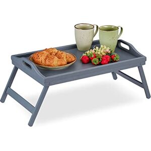 Relaxdays bamboe bedtafel, inklapbare pootjes, verhoogde rand, ontbijtplank voor in bed, HxBxD: 6,5 x 50 x 30 cm, grijs Relaxdays bamboe bedtafel, inklapbare pootjes, verhoogde rand, ontbijtplank voor in bed, HxBxD: 6,5 x 50 x 30 cm, grijs