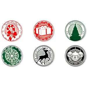 Excelsa Christmas Stamp Set van 6 onderzetters, keramiek en kurk, diameter 10,5 cm Excelsa Christmas Stamp Set van 6 onderzetters, keramiek en kurk, diameter 10,5 cm