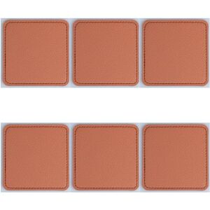 Tivoli Set van 6 onderzetters in lederkleur van PVC, 10 x 10 cm, Horeca Brown Tivoli Set van 6 onderzetters in lederkleur van PVC, 10 x 10 cm, Horeca Brown