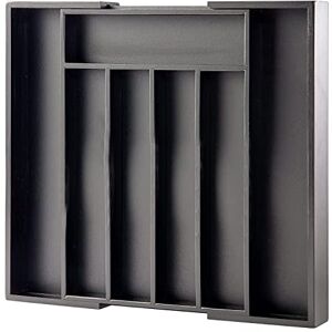 MASS DYNAMIC Besteklade organizer, uitbreidbaar bamboe bestek lade voor keukengerei, verstelbare zilverwerk en bestek houder, 7 sleuven opslag voor lepels vorken messen (zwart) MASS DYNAMIC Besteklade organizer, uitbreidbaar bamboe bestek lade voor keukengerei, verstelbare zilverwerk en bestek houder, 7 sleuven opslag voor lepels vorken messen (zwart)