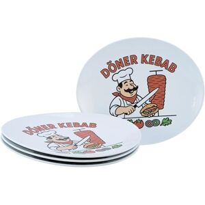 Creatable , 24910, serie Gourmet Dönertborden, 4-delige serviesset voor 4 personen, porseleinen kebabborden, vaatwasser- en magnetronbestendig, Made in Europe Creatable , 24910, serie Gourmet Dönertborden, 4-delige serviesset voor 4 personen, porseleinen kebabborden, vaatwasser- en magnetronbestendig, Made in Europe