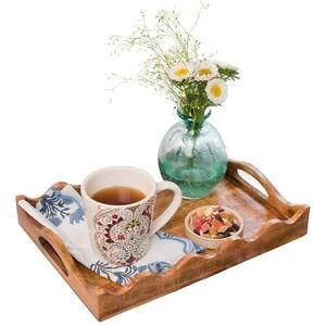 Mela Artisans Ottomaanse houten dienblad Medium, Sint-jakobsschelp wit verbrand Decoratief mangohout Serveer ontbijt, ander voedsel, koffie en thee Rustieke woondecoratie 35,5 cm x 25,4 cm x Mela Artisans Ottomaanse houten dienblad Medium, Sint-jakobsschelp wit verbrand Decoratief mangohout Serveer ontbijt, ander voedsel, koffie en thee Rustieke woondecoratie 35,5 cm x 25,4 cm x