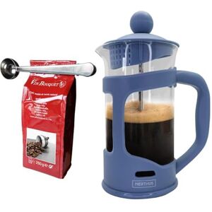 NERTHUS FIH 1144 set Franse pers 350 ml blauw lepel en koffietang NERTHUS FIH 1144 set Franse pers 350 ml blauw lepel en koffietang