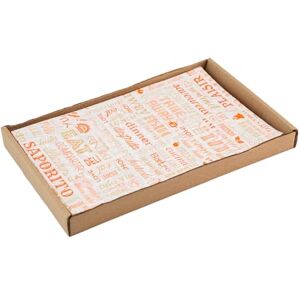 Hostelnovo 500 stuks, vetafstotend, kraftwit, 30 x 20 cm, hamburgers, kebab, aardappelchips, sandwich, gewaxte levensmiddelen, parole-patroon, oranje Hostelnovo 500 stuks, vetafstotend, kraftwit, 30 x 20 cm, hamburgers, kebab, aardappelchips, sandwich, gewaxte levensmiddelen, parole-patroon, oranje