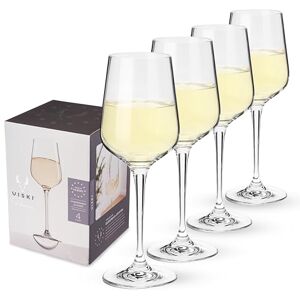 Viski Reserve Europese Crystal Chardonnay glazen, 4 loodvrije kristallen witte wijnglazen, Europees gemaakt glaswerk, wijnglas met gestoomd, set van 4, 15 oz (443 ml) Viski Reserve Europese Crystal Chardonnay glazen, 4 loodvrije kristallen witte wijnglazen, Europees gemaakt glaswerk, wijnglas met gestoomd, set van 4, 15 oz (443 ml)