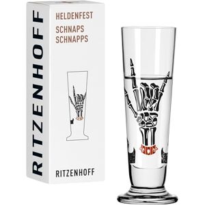 RITZENHOFF 1061018 Schnaps-glas 40 ml serie Heldenfest Skull-, vlammen-motief rond, in koper, blauw, zwart Made in Germany RITZENHOFF 1061018 Schnaps-glas 40 ml serie Heldenfest Skull-, vlammen-motief rond, in koper, blauw, zwart Made in Germany