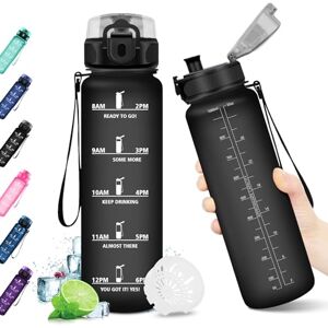 KollyKolla Drinkfles, 1 liter, lekvrije fitnessfles, BPA-vrije drinkfles, motiverende waterfles met tijdstempel, sportwaterfles voor fitness, fietsen, wandelen, gym KollyKolla Drinkfles, 1 liter, lekvrije fitnessfles, BPA-vrije drinkfles, motiverende waterfles met tijdstempel, sportwaterfles voor fitness, fietsen, wandelen, gym