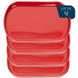 Esprit de Cuisine Set van 4 langwerpige keramische borden Elegant design Krasbestendig Sterk en duurzaam Gemakkelijk schoon te maken Gemaakt in Frankrijk 33 cm Rood gespikkeld Esprit de Cuisine Set van 4 langwerpige keramische borden Elegant design Krasbestendig Sterk en duurzaam Gemakkelijk schoon te maken Gemaakt in Frankrijk 33 cm Rood gespikkeld
