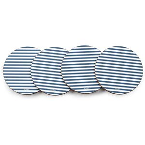 KOALA - 6295RA00 - Blauwe strepen - 4-stuks - coasters KOALA - 6295RA00 - Blauwe strepen - 4-stuks - coasters