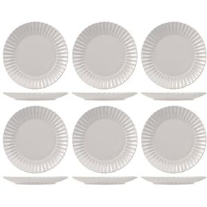 H&H Set van 6 platte borden, Lotus, grijs, 27 cm H&H Set van 6 platte borden, Lotus, grijs, 27 cm
