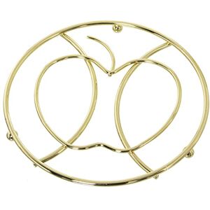 DRW Ronde metalen onderzetter in goud, 17 x 17 x 2 cm DRW Ronde metalen onderzetter in goud, 17 x 17 x 2 cm