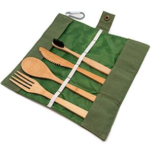 NERTHUS FIH 654 draagbare bamboe bestekset herbruikbaar ecologisch voor reizen camping en kantoor lichtgewicht NERTHUS FIH 654 draagbare bamboe bestekset herbruikbaar ecologisch voor reizen camping en kantoor lichtgewicht