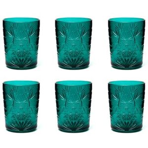 Excelsa Color Tumbler Set met 6 decoratieve glazen, meerkleurig, reliëfdecoratie, 350 ml, 8 x 10 cm (donkergroen) Excelsa Color Tumbler Set met 6 decoratieve glazen, meerkleurig, reliëfdecoratie, 350 ml, 8 x 10 cm (donkergroen)