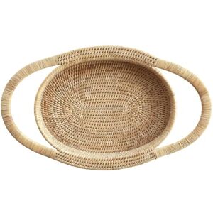LA PORCELLANA BIANCA Botanio wit dienblad, ovaal, 54 x 32,5 x 5 cm, rotan LA PORCELLANA BIANCA Botanio wit dienblad, ovaal, 54 x 32,5 x 5 cm, rotan
