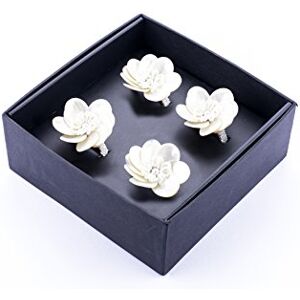 LegendArte LH-012 servetringen voor sieraden, metaal/glas/PVC, ivoor, 19 x 19 x 7 cm, 4 stuks LegendArte LH-012 servetringen voor sieraden, metaal/glas/PVC, ivoor, 19 x 19 x 7 cm, 4 stuks