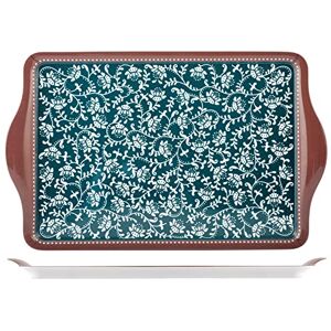 H&H Dienblad groen van melamine versierd 46,5 x 29,5 cm H&H Dienblad groen van melamine versierd 46,5 x 29,5 cm