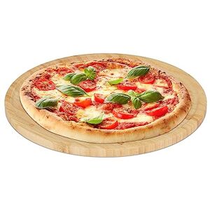 Relaxdays pizzaplank, natuurlijk bamboe, Ø 32 cm, serveerplank voor pizza, kaas, rond pizzabord, snijplank, natuur Relaxdays pizzaplank, natuurlijk bamboe, Ø 32 cm, serveerplank voor pizza, kaas, rond pizzabord, snijplank, natuur