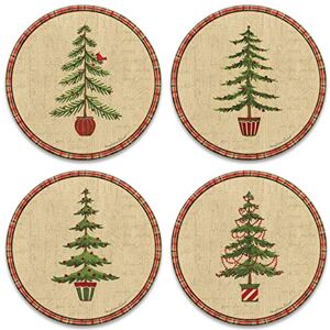 CoasterStone AS919 Natural Christmas Set van 4 onderzetters, steen, veelkleurig CoasterStone AS919 Natural Christmas Set van 4 onderzetters, steen, veelkleurig