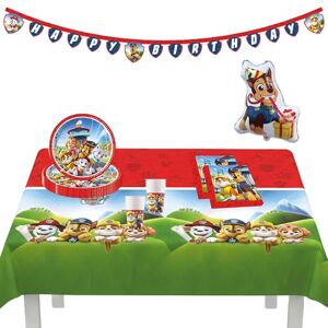 Procos 10215311DY Partyset Paw Patrol, 39-delig wegwerpservies voor verjaardags- en themafeestje van kinderen, tafeldecoratie Procos 10215311DY Partyset Paw Patrol, 39-delig wegwerpservies voor verjaardags- en themafeestje van kinderen, tafeldecoratie
