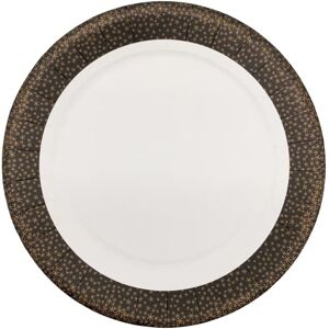 Le Nappage Kartonnen borden, 23 cm, met pailletten, zwart/goud, 10 stuks Le Nappage Kartonnen borden, 23 cm, met pailletten, zwart/goud, 10 stuks