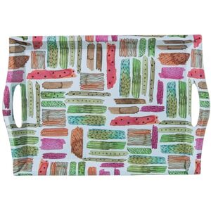 DRW Rechthoekig dienblad met handgrepen van melamine met tekeningen, 31 x 44 x 5,2 cm DRW Rechthoekig dienblad met handgrepen van melamine met tekeningen, 31 x 44 x 5,2 cm