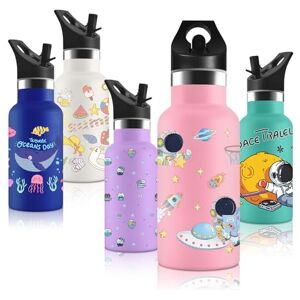 Vikastar Vikaster Thermosfles met rietje, drinkfles van roestvrij staal, 350 ml, BPA-vrij, houdt 12 uur warm, 24 uur koud, thermosfles voor kinderen, geschikt voor kinderen, scholen, fietsers, sportscholen, Vikastar Vikaster Thermosfles met rietje, drinkfles van roestvrij staal, 350 ml, BPA-vrij, houdt 12 uur warm, 24 uur koud, thermosfles voor kinderen, geschikt voor kinderen, scholen, fietsers, sportscholen,