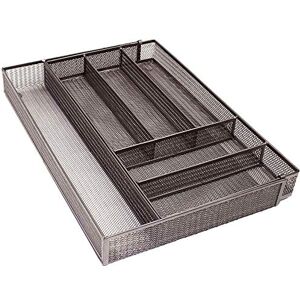 COOLPEEN Bestek lade, 6 compartimenten Mesh Keuken Lade Bestek Organizer Opslag, Uitbreidbaar Gebruiksvoorwerp Lade Organizer met Antislip Schuim Voeten, Keuken Opslag & Organisatie voor Thuiskantoor (Bruin) COOLPEEN Bestek lade, 6 compartimenten Mesh Keuken Lade Bestek Organizer Opslag, Uitbreidbaar Gebruiksvoorwerp Lade Organizer met Antislip Schuim Voeten, Keuken Opslag & Organisatie voor Thuiskantoor (Bruin)