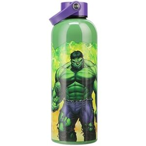 Paladone Marvel Hulk roestvrijstalen waterfles met draaggreep, 500 ml, geïsoleerd, houdt dranken warm of koud, officieel gelicentieerd Paladone Marvel Hulk roestvrijstalen waterfles met draaggreep, 500 ml, geïsoleerd, houdt dranken warm of koud, officieel gelicentieerd