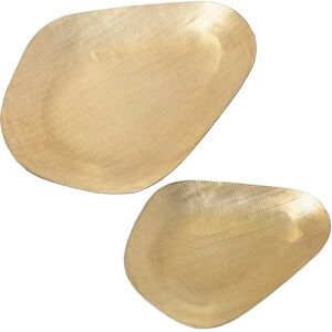 DRW Set van 2 dienbladen van aluminium, goudkleurig, 31 x 23 x 2,5 en 42,5 x 32 x 4 cm DRW Set van 2 dienbladen van aluminium, goudkleurig, 31 x 23 x 2,5 en 42,5 x 32 x 4 cm