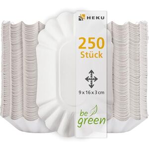 Heku be green Composteerbare kartonnen schalen, 9 x 16 x 3 cm, ideaal voor snacks met vetbarrière, perfect voor verschillende gelegenheden, gemaakt van verse vezels Heku be green Composteerbare kartonnen schalen, 9 x 16 x 3 cm, ideaal voor snacks met vetbarrière, perfect voor verschillende gelegenheden, gemaakt van verse vezels