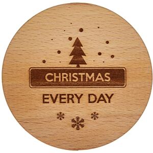 Engraved House "Christmas Every Day" Beuken Hout Onderzetter Engraved House "Christmas Every Day" Beuken Hout Onderzetter