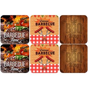 Papillon 30016 Onderzetter Vierkant Fotoprint BBQ, 6 Stuk Papillon 30016 Onderzetter Vierkant Fotoprint BBQ, 6 Stuk