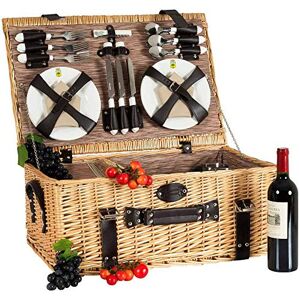 Les Jardins de la Comtesse Rieten Picknickmand Louvre Compleet voor 6 personen Isothermisch compartiment Keramische borden en glazen met voet van glas Bruine stof 60 x 40 x 26 cm Les Jardins de la Comtesse Rieten Picknickmand Louvre Compleet voor 6 personen Isothermisch compartiment Keramische borden en glazen met voet van glas Bruine stof 60 x 40 x 26 cm