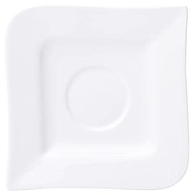 Dajar Kubi Ambition Wave Onderschotel van 10,8 cm, rond, porselein, modern, elegant, wit, 8,5 cm, 10,8 x 10,8 x 1 cm Dajar Kubi Ambition Wave Onderschotel van 10,8 cm, rond, porselein, modern, elegant, wit, 8,5 cm, 10,8 x 10,8 x 1 cm