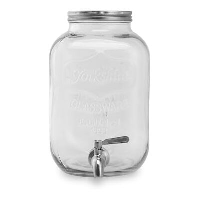 ECHTWERK retro drankdispenser 5L, glas, met luchtdichte kraan en metalen deksel, ideaal voor feestjes, buffetten en evenementen. ECHTWERK retro drankdispenser 5L, glas, met luchtdichte kraan en metalen deksel, ideaal voor feestjes, buffetten en evenementen.