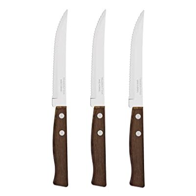 Tramontina Tradicional bestek, natuurlijke houten handgrepen, roestvrij staal (steakmes) Tramontina Tradicional bestek, natuurlijke houten handgrepen, roestvrij staal (steakmes)