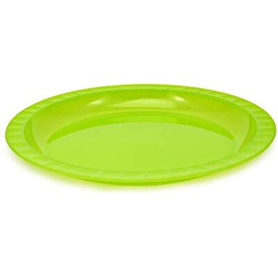GIO'STYLE Dinerborden van voedselveilige kunststof, Ø 25,5 cm, groen, Made in Italy, perfect voor feestjes, picknicks, camping, lijn Trippy GIO'STYLE Dinerborden van voedselveilige kunststof, Ø 25,5 cm, groen, Made in Italy, perfect voor feestjes, picknicks, camping, lijn Trippy