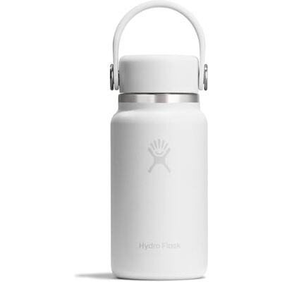 Hydro Flask – Micro Hydro 200 ml (6.7 oz) Lekdichte, Geïsoleerde Mini Flask met Clip-On Band – Koud & Warm tot 7 Uur – Compact & Duurzaam – White Hydro Flask – Micro Hydro 200 ml (6.7 oz) Lekdichte, Geïsoleerde Mini Flask met Clip-On Band – Koud & Warm tot 7 Uur – Compact & Duurzaam – White