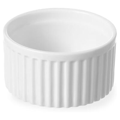 HENDI Ramekin, geribbeld, voor crème brûlée, desserts, bijgerechten, snacks, temperatuurbestendig tot 600°C, stootbestendig, dipschaalje, serveerschaaltje, 300ml, ø90x(H)48mm, porselein, wit HENDI Ramekin, geribbeld, voor crème brûlée, desserts, bijgerechten, snacks, temperatuurbestendig tot 600°C, stootbestendig, dipschaalje, serveerschaaltje, 300ml, ø90x(H)48mm, porselein, wit