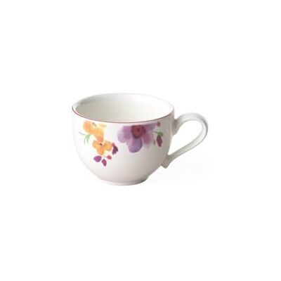 Villeroy & Boch Mariefleur Basic mokka-/espressokopje Witte en veelkleurige espressokopje van bloemenporselein, voor een espresso na het eten Villeroy & Boch Mariefleur Basic mokka-/espressokopje Witte en veelkleurige espressokopje van bloemenporselein, voor een espresso na het eten