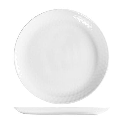 HOME Arc Pampilleset 6 platte borden van wit opaal, 25 cm, diamant-look HOME Arc Pampilleset 6 platte borden van wit opaal, 25 cm, diamant-look