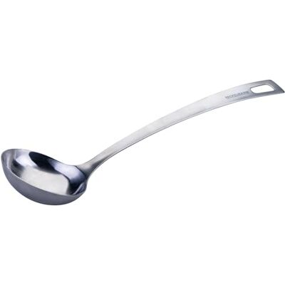 FACKELMANN Opscheplepel Essential van roestvrij staal, perfect voor sauzen, met ophangoog, vaatwasmachinebestendig, zilver FACKELMANN Opscheplepel Essential van roestvrij staal, perfect voor sauzen, met ophangoog, vaatwasmachinebestendig, zilver