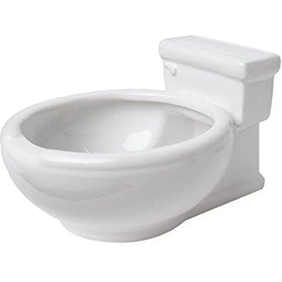 Kwirkworks Toilet gevormde kom voor snacks, voedsel voor huisdieren, granen, water, ramen 7 inch Kwirkworks Toilet gevormde kom voor snacks, voedsel voor huisdieren, granen, water, ramen 7 inch