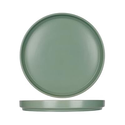 Cosy & Trendy Set van 6 platte borden van aardewerk, groen, D26 cm Cosy & Trendy Set van 6 platte borden van aardewerk, groen, D26 cm