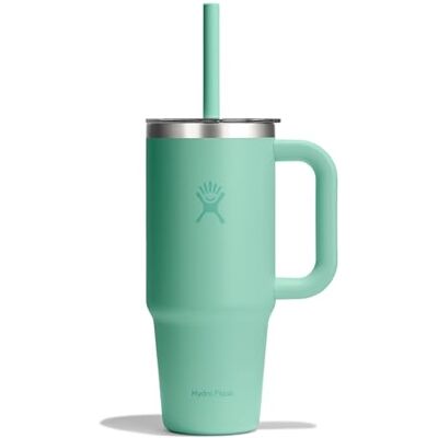 Hydro Flask – Travel Tumbler 710 ml (24 oz) with Clear Press-In Straw Lid – Roestvrij Staal – Dubbelwandig Vacuüm Geïsoleerd – Spatbestendig – Mermaid Green Hydro Flask – Travel Tumbler 710 ml (24 oz) with Clear Press-In Straw Lid – Roestvrij Staal – Dubbelwandig Vacuüm Geïsoleerd – Spatbestendig – Mermaid Green
