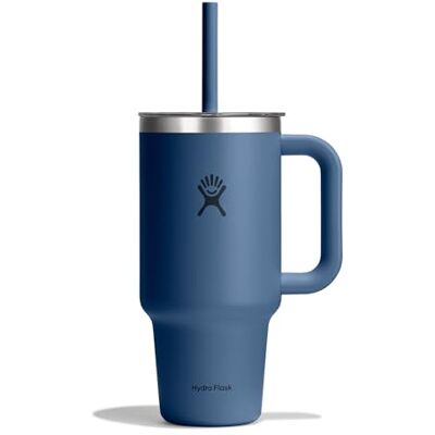 Hydro Flask – Travel Tumbler 936 ml (32 oz) with Clear Press-In Straw Lid – Roestvrij Staal – Dubbelwandig Vacuüm Geïsoleerd – Spatbestendig – Harbor Blue Hydro Flask – Travel Tumbler 936 ml (32 oz) with Clear Press-In Straw Lid – Roestvrij Staal – Dubbelwandig Vacuüm Geïsoleerd – Spatbestendig – Harbor Blue