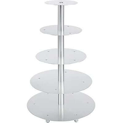 Thermohauser Etage-taartstandaard van AL, rond, 5 verdiepingen, zilver/aluminium Thermohauser Etage-taartstandaard van AL, rond, 5 verdiepingen, zilver/aluminium