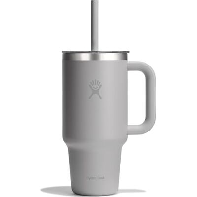 Hydro Flask – Travel Tumbler 936 ml (32 oz) with Clear Press-In Straw Lid – Roestvrij Staal – Dubbelwandig Vacuüm Geïsoleerd – Spatbestendig – Birch Hydro Flask – Travel Tumbler 936 ml (32 oz) with Clear Press-In Straw Lid – Roestvrij Staal – Dubbelwandig Vacuüm Geïsoleerd – Spatbestendig – Birch