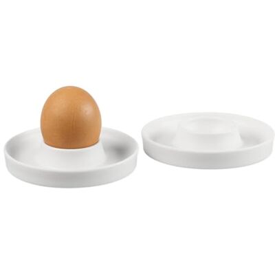 Kesper Eierdopjes, set 2 stuks, kunststof (PP), met praktische legplank voor eierschalen, Ø 10 cm x H: 2 cm, kleur: wit 51166 Kesper Eierdopjes, set 2 stuks, kunststof (PP), met praktische legplank voor eierschalen, Ø 10 cm x H: 2 cm, kleur: wit 51166